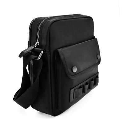 Ταξιδιωτικό μικρό μαύρο crossbody τσάντα κάθετο με μακρύ λαβή OEM