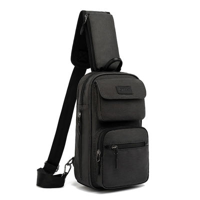 Τσάντα Crossbody με σφραγισμένο φερμουάρ με μαύρο γκρι χρώμα