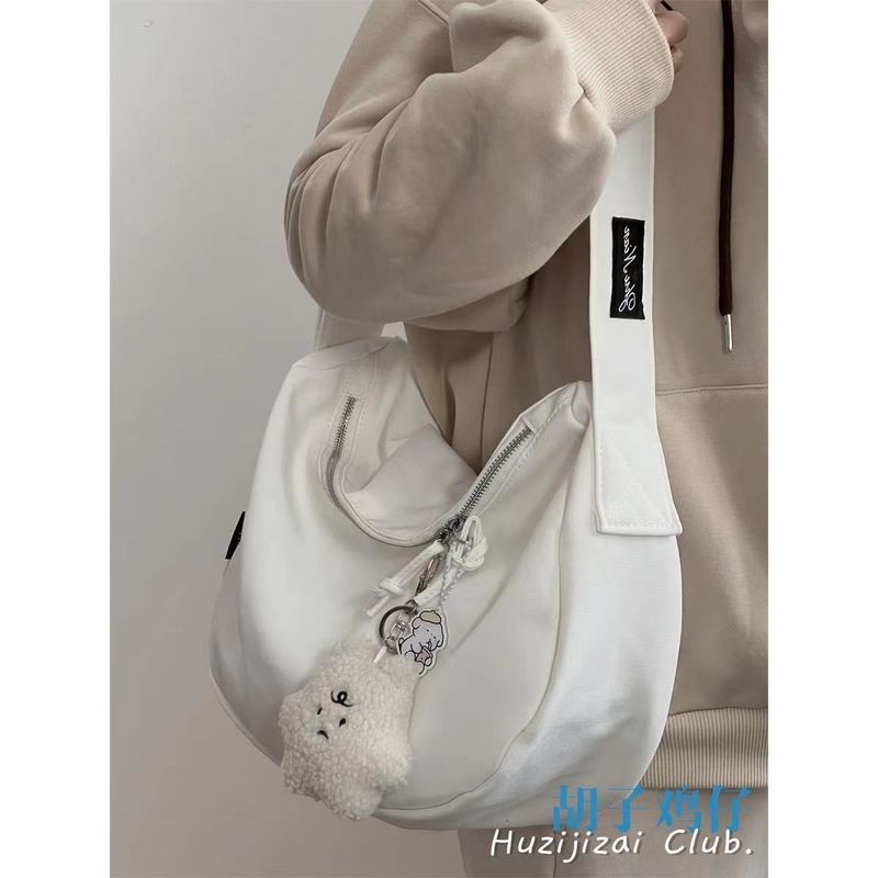 Υφασματική επένδυση Casual Crossbody τσάντα Λευκό χρώμα για την καλοκαιρινή περίοδο
