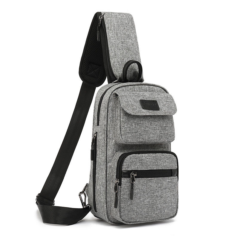 Τσάντα Crossbody με σφραγισμένο φερμουάρ με μαύρο γκρι χρώμα